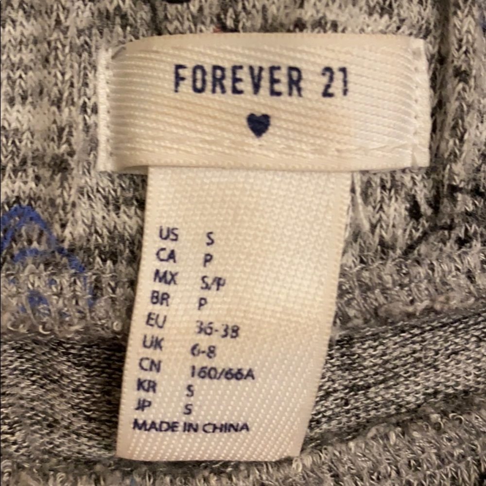 Forever 21 Gray Print Casual Joggers Lounge Pants Pockets Rayon-Blend Size Small - Picture 6 of 7